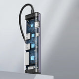 Hub/Dock Ugreen Docking Station CM512 (90568), Type-C to Type-C, 2x USB, HDMI 4K@30Hz, RJ45, SD/TF Card, 5Gbps, PD100W, Gri