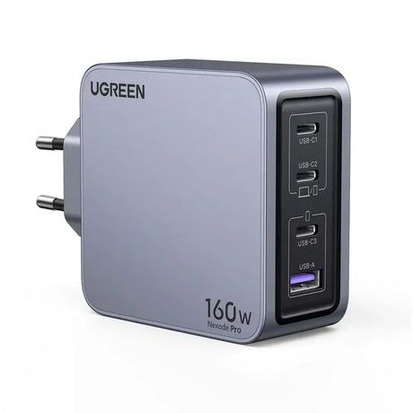 Incarcator Ugreen Nexode Pro X763 (25877), with Type-C Cable, GaN, Fast Charge, USB, 3x Type-C, 160W, 3A, 1.5m, Gri