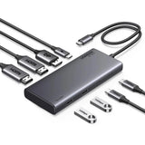 Hub Ugreen CM639 (35625), 2x USB / 3x USB-C / 2x HDMI / DP, 4K@30Hz / PD100W, Negru