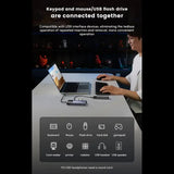 Hub/Dock Ugreen Docking Station CM888 (45155), Type-C to 2x USB3.0, 1x USB2.0, 2x Type-C, 1x HDMI 4K, 1x RJ45 1000Mbps, PD100W, Gri