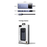 Hub/Dock Ugreen Docking Station CM888 (45155), Type-C to 2x USB3.0, 1x USB2.0, 2x Type-C, 1x HDMI 4K, 1x RJ45 1000Mbps, PD100W, Gri