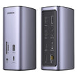 Hub/Dock Ugreen Docking Station Pro CM555 (90325), 2x USB-C, 3x USB, SD/TF Slots, 2x HDMI, DP, RJ45, 3.5mm, PD100W, 8K@30Hz, Gri