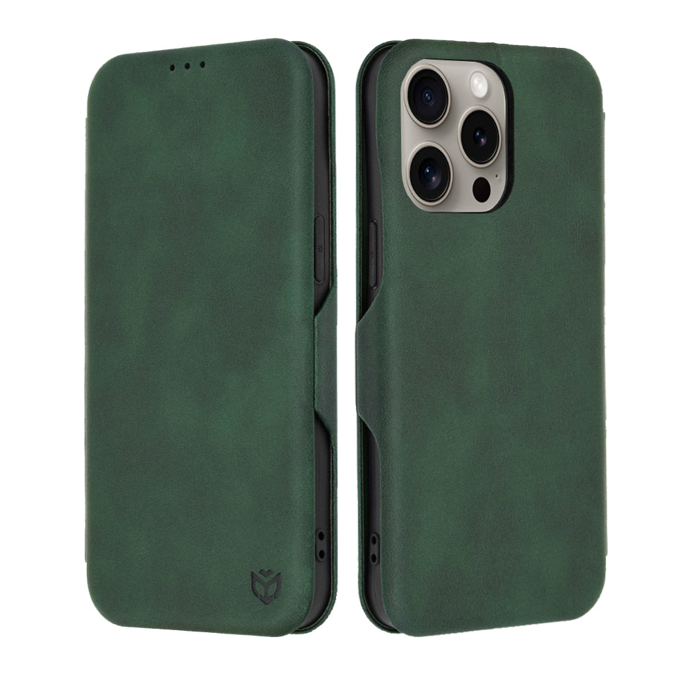 Husa de protectie Techsuit Safe Wallet Plus compatibil cu iPhone 15 Pro Max, Verde