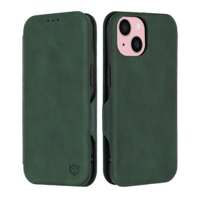 Husa de protectie Techsuit Safe Wallet Plus compatibil cu iPhone 15, Verde