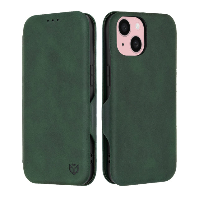 Husa de protectie Techsuit Safe Wallet Plus compatibil cu iPhone 15, Verde