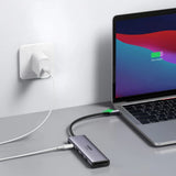Hub/Dock Ugreen Docking Station CM511 (60384), Type-C to Type-C, 2x USB, HDMI 4K, carduri SD/TF, Gri