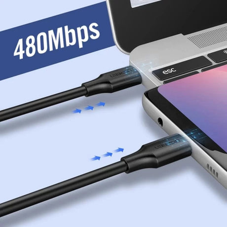 Cablu Ugreen US286 (50997), USB-C to USB-C, 3A, 60W, 1m, Negru