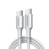 Cablu Ugreen L501 (35465), USB-C to USB-C, 3A, 60W, 1m, Nylon, Titanium Gray