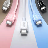 Cablu Ugreen L501 (35254), USB-C to USB-C, 3A, 60W, 1m, Nylon, Negru
