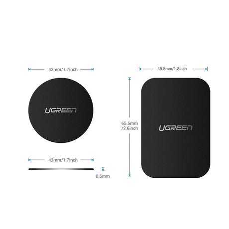 Suport Ugreen (set de 2) Metal Plate LP123 (60410), Rectangular + Rounded Shape, Negru
