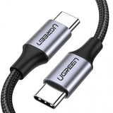 Cablu Ugreen US261 (50152), USB-C, 60W, 2m, Gri