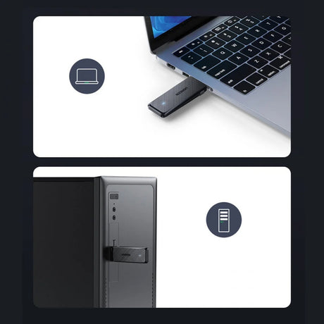 Adaptor Ugreen Wi-Fi Adapter CM492 (50340), USB, 2.4Ghz/5Ghz, Station Mode, Soft AP, 2x Internal Antenna, Negru