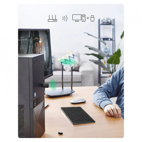 Adaptor Ugreen Wi-Fi Adapter CM448 (20204), USB, 2.4Ghz/5Ghz, Built-in Single Antenna, Monitoring Mode Support, Negru