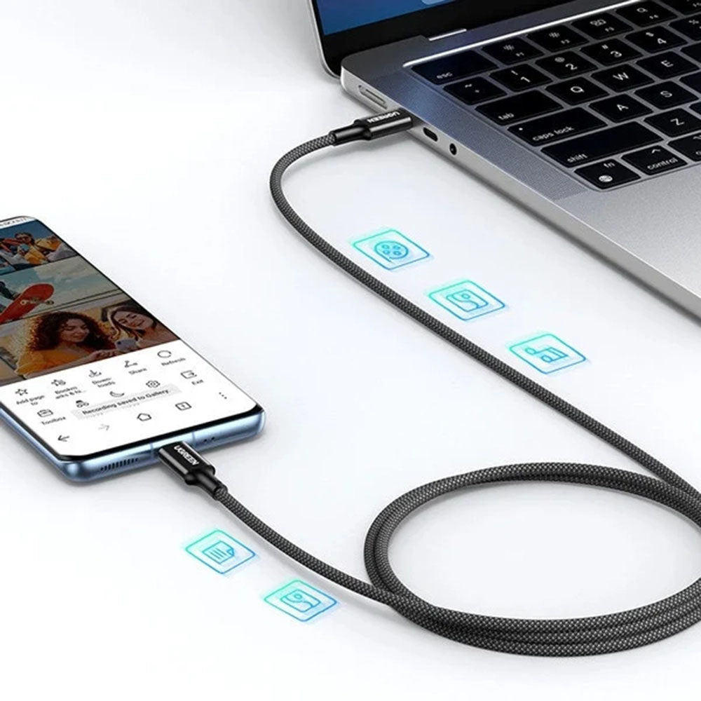 Cablu Ugreen US557 (15267), USB-C to USB-C, 5A, 100W, 1m, Alb