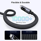 Cablu Ugreen L509 (35512), USB-C to USB-C, 5A, 100W, 2m, Nylon, Gri Spatial