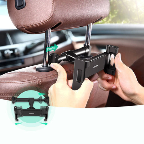 Suport Ugreen LP160 (60108), for Headrest, 360° Rotatable, Secure Grip, for Phone, Tablet 4.7" - , Negru