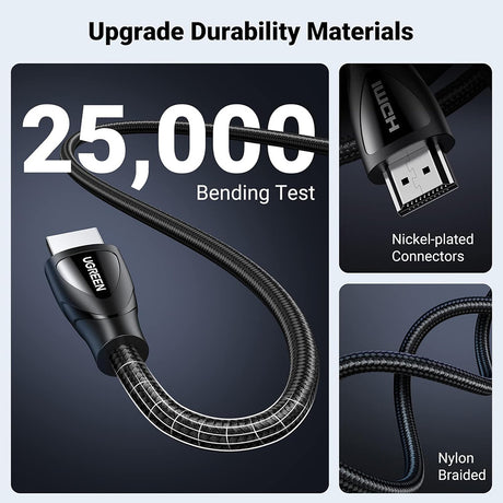 Cablu Ugreen HD140 (80401), HDMI, 8K@60Hz 48Gbps, 1m, Negru