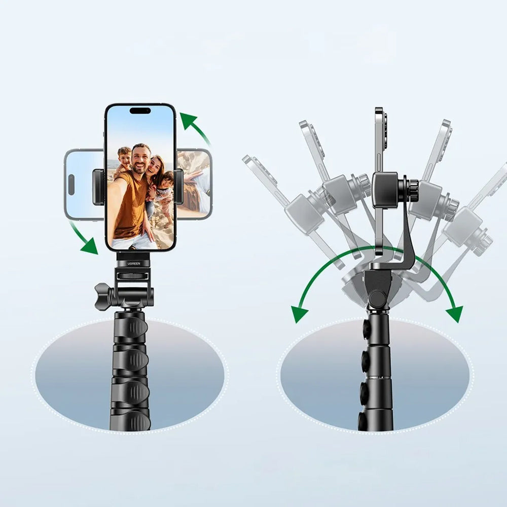 Selfie Stick Ugreen LP680 (15609), Tripod, Telecomanda Bluetooth, Negru