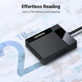 Ugreen Card Reader 4in1 CR125 (30333), USB3.0 to 1x SD Slot, 1x TF Slot, 1x CF Slot, 1x MS Slot, 170MB/s, Negru