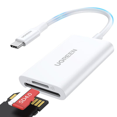 Adaptor Ugreen Cititor de Carduri Type-C la TF/SD, 170MB/s, Alb