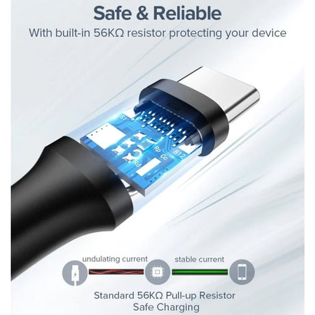 Cablu Ugreen US287 (60121), USB to Type-C, 3A, 18W, 1m, Alb