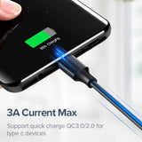 Cablu Ugreen US287 (60121), USB to Type-C, 3A, 18W, 1m, Alb