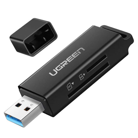 Ugreen Card Reader CM104 (40752), USB to SD/TF Card, 5Gbps, Negru