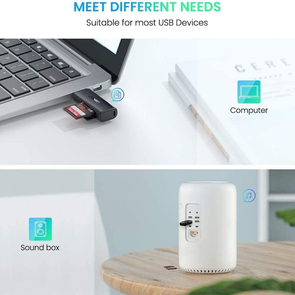 Ugreen Card Reader CM264 (60722), USB to SD/TF Card, 5Gbps, 512GB, Plug&Play, Negru