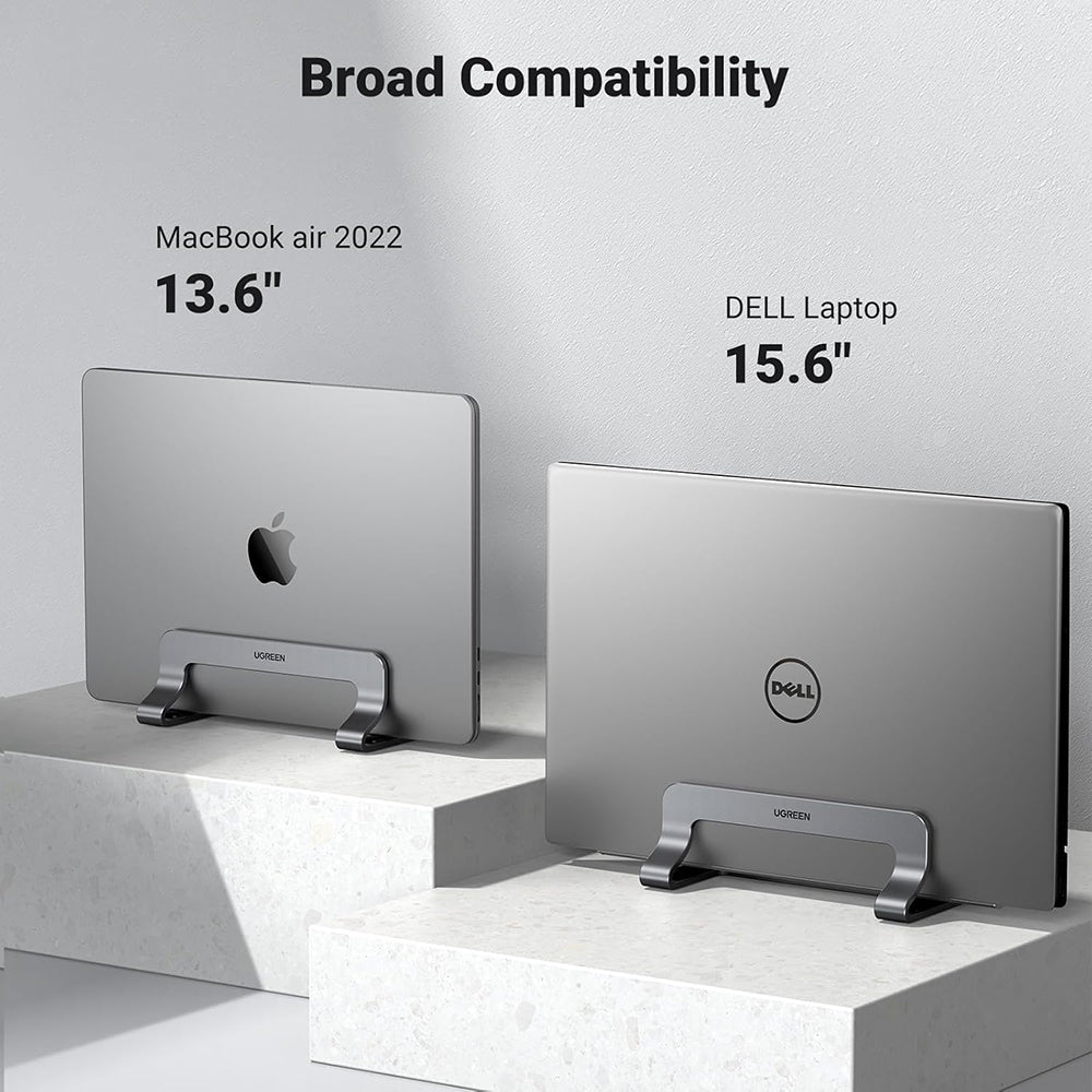 Suport Ugreen Vertical Laptop LP258 (20471), Adjustable Stand, Single Slot, Up to 15.6", Argintiu