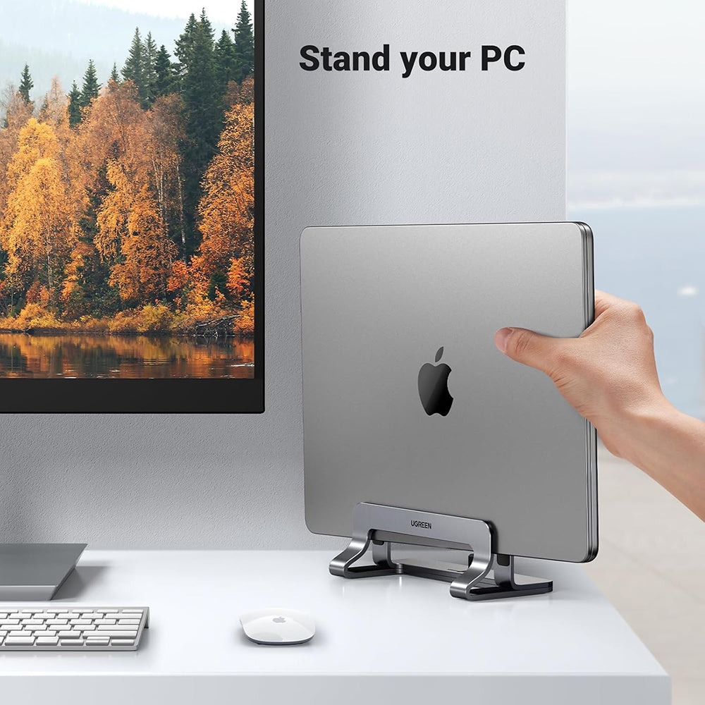 Suport Ugreen Vertical Laptop LP258 (20471), Adjustable Stand, Single Slot, Up to 15.6", Argintiu