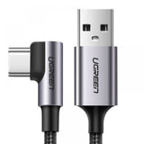Cablu Ugreen Right Angle US284 (70255), USB-C, 18W 3A, 3m, Gri