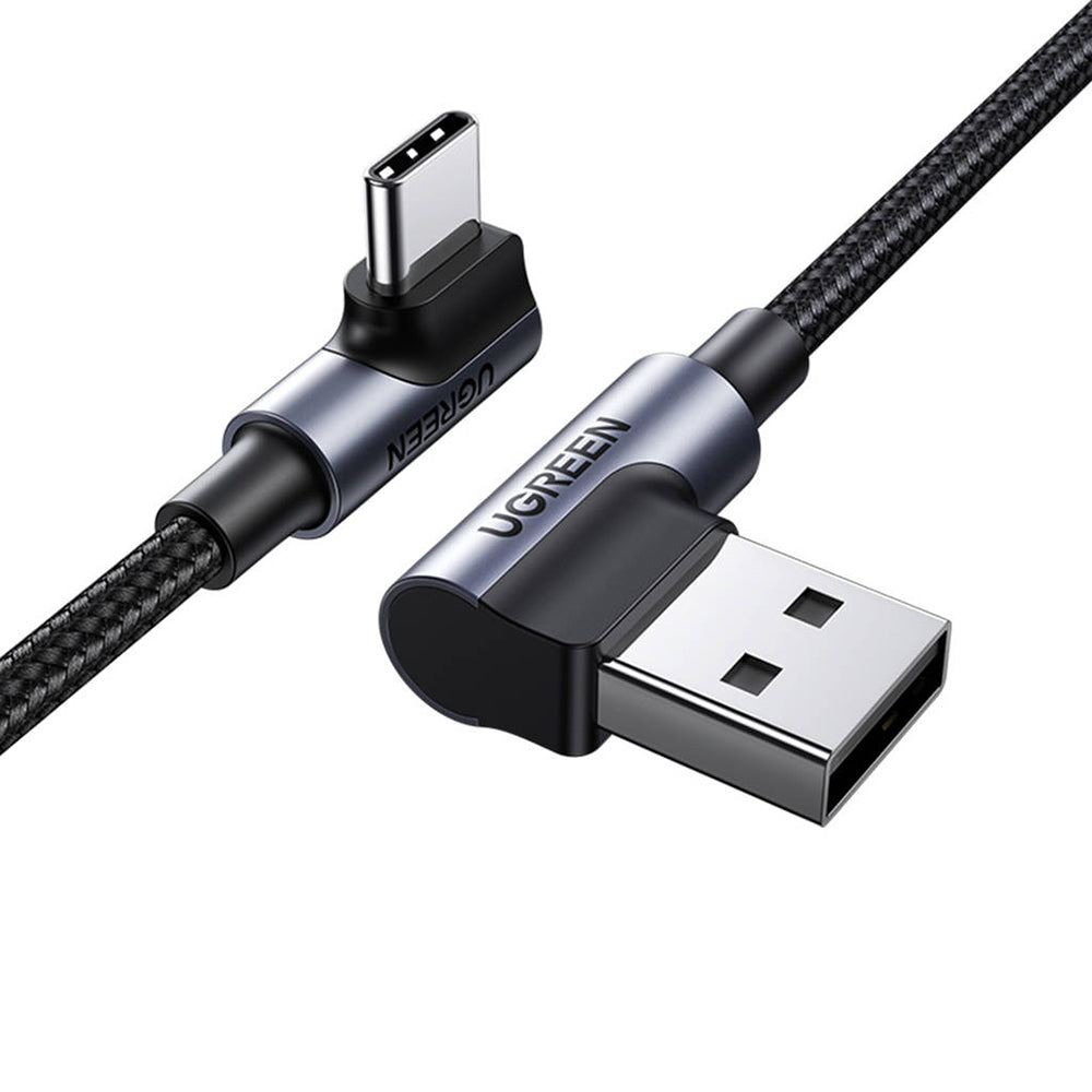 Cablu Ugreen Right Angle US176 (20856), USB-C, 3A, 1m, Gri