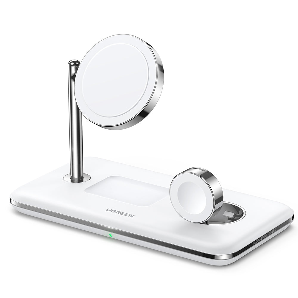 Incarcator Ugreen Wireless Charging Station CD278 (90326), for iPhone, Apple Watch, AirPods, Qi2, 25W, MFi Certified, Alb