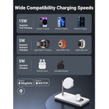 Incarcator Ugreen Wireless Charging Station CD278 (90326), for iPhone, Apple Watch, AirPods, Qi2, 25W, MFi Certified, Alb