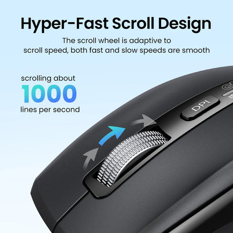 Mouse Ugreen M751 (45792), Bluetooth 5.4, 2.4Ghz, 5000DPI, Negru