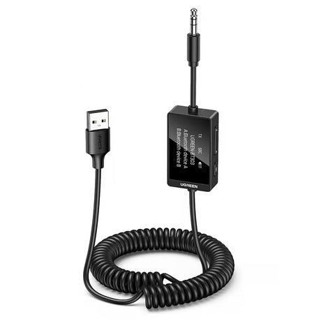 Gadget Ugreen Transmitter Audio Adapter BT303 (45236), with Mic, USB to Jack 3.5mm, Bluetooth 5.4, Led Display, Plug&Play, Negru