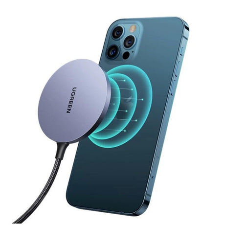 Incarcator Ugreen Wireless CD245 (30233), Qi, 15W, MagSafe, Aluminum Alloy, Strong Magnets, USB-C Cable Included, 1.5m, Gri