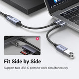 Adaptor Ugreen OTG Type-C la USB (US378), 5Gbps, Gri