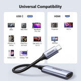 Adaptor Ugreen USB-C la HDMI 4K@60Hz, 10cm, Gri