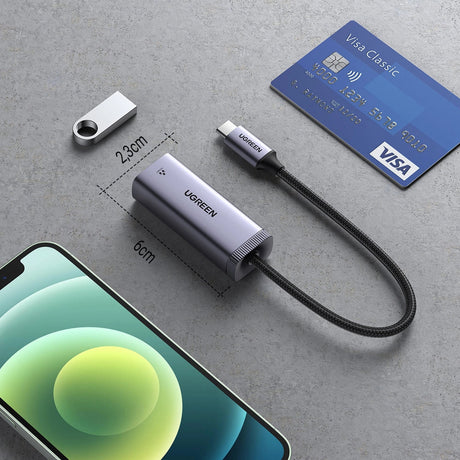 Adaptor Ugreen Ethernet CM483 (40322) USB-C la RJ45, gri