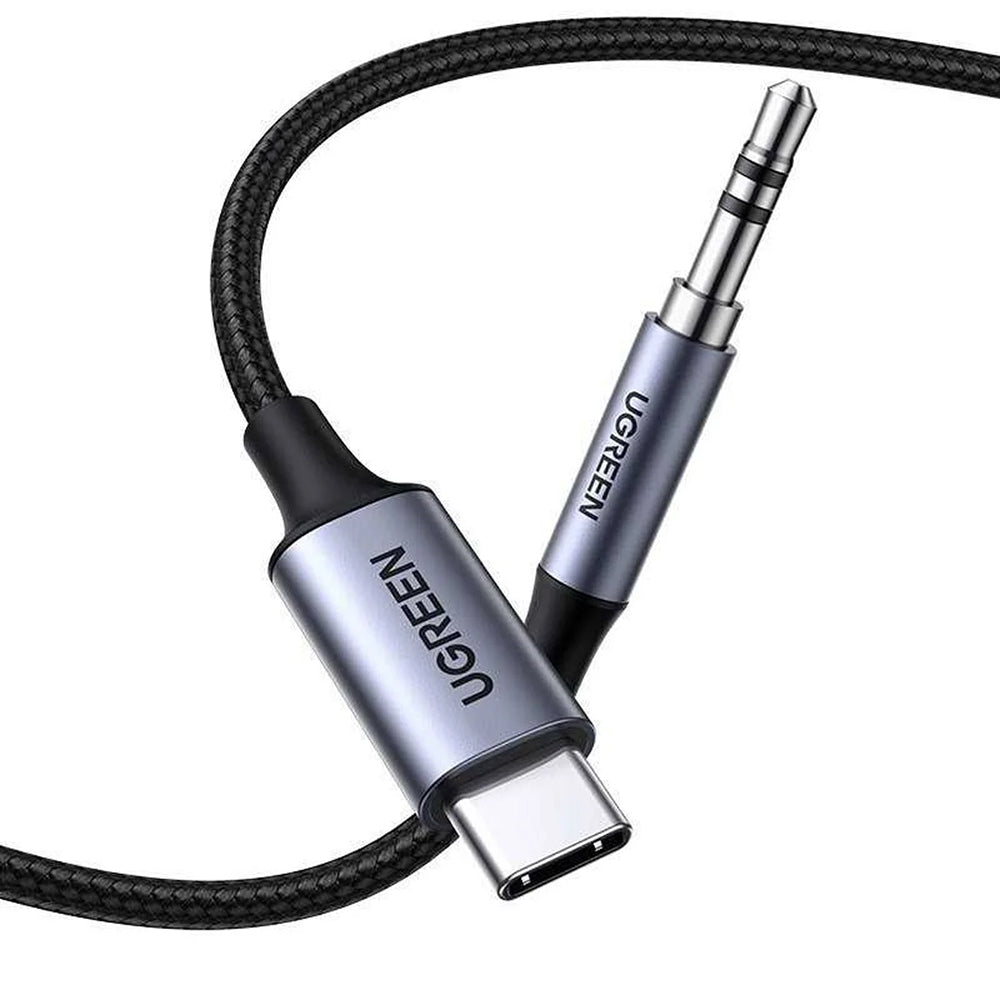 Cablu Ugreen CM450 (20192), Type-C la 3.5mm, DAC, 1m, Gri