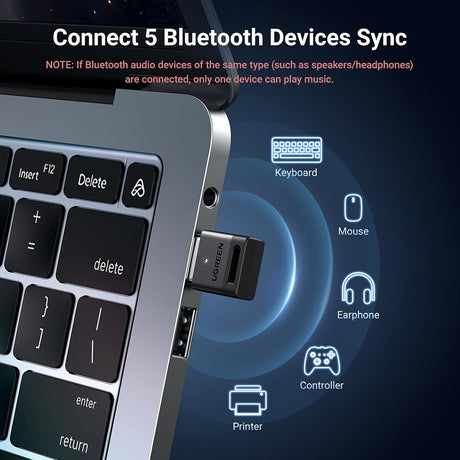 Adaptor Ugreen Bluetooth CM591 (35995), USB, negru