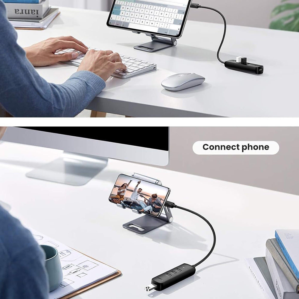Hub Ugreen CM416 (10916), Type-C 4x USB, 5Gbps, Negru