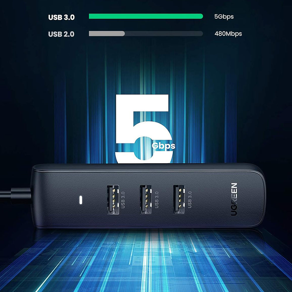 Hub Ugreen CM416 (10916), Type-C 4x USB, 5Gbps, Negru