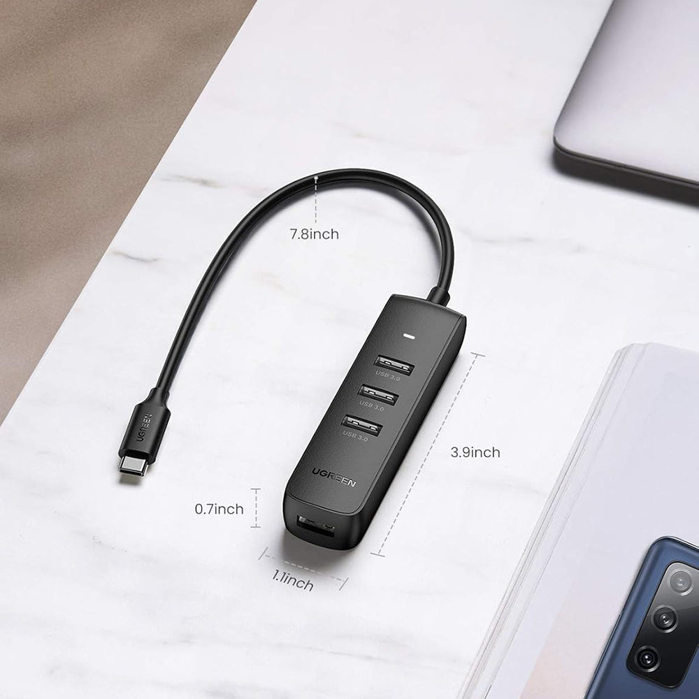 Hub Ugreen CM416 (10916), Type-C 4x USB, 5Gbps, Negru