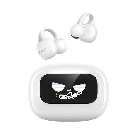 Casti Ugreen HiTune S6 ClipBuds Magic WS208 (55136), with Display, Bluetooth 5.4, Noise Reduction, Low Latency, Alb