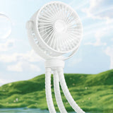 Techsuit Baby Stroller Fan (VP1), Portable, Four Speeds, 360° Flexible Tripod Clip, 4000mAh, Negru