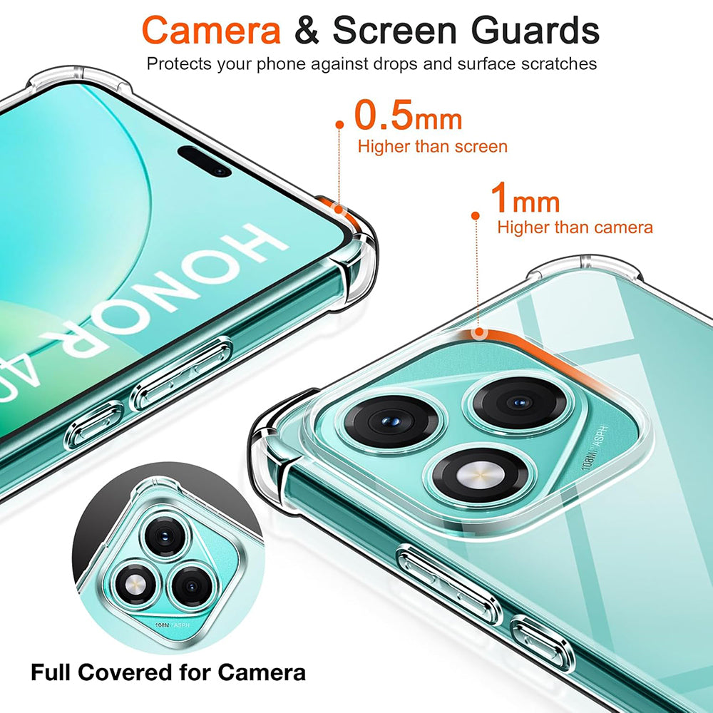 Husa de protectie Techsuit Shockproof Clear Silicone compatibil cu Honor 400 Lite, Transparent