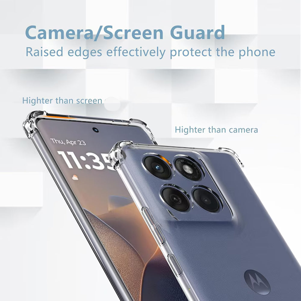 Husa de protectie Techsuit Shockproof Clear Silicone compatibil cu Motorola Edge 60 Pro, Transparent
