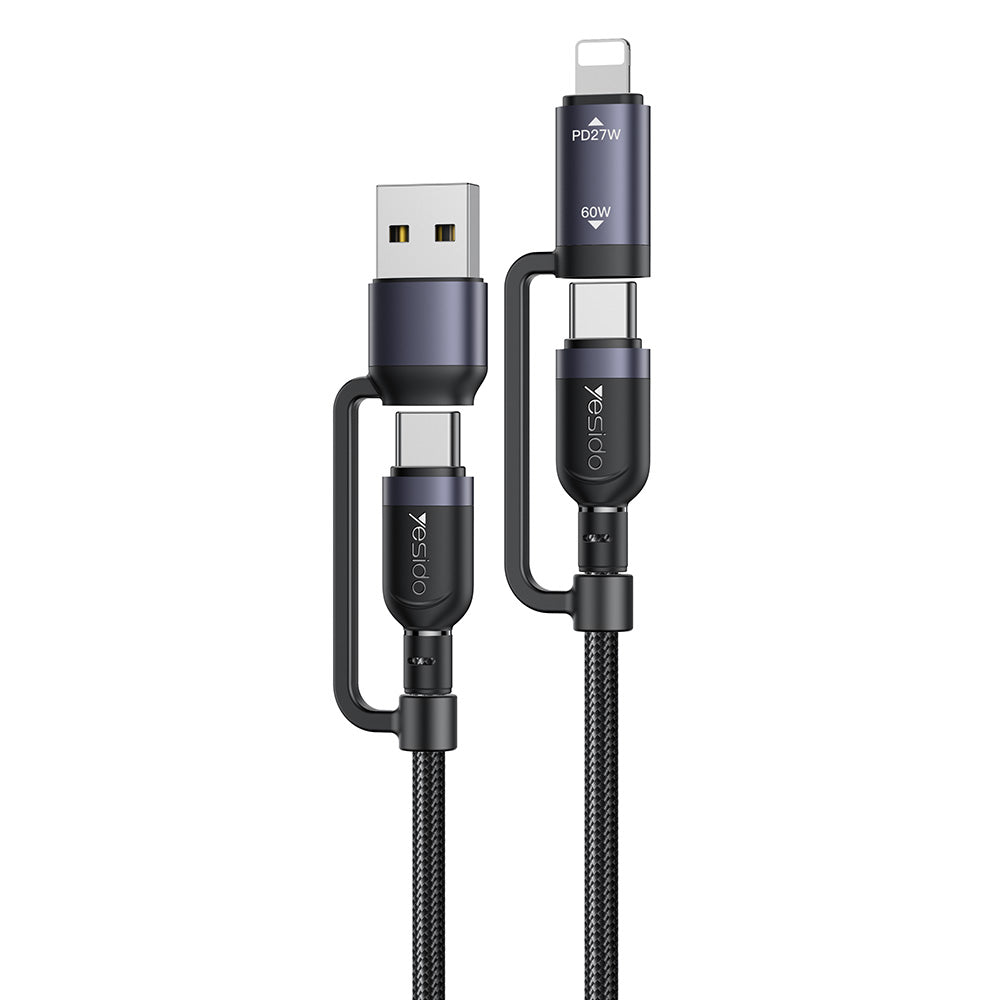 Cablu Yesido (CA200), USB Type-C to Type-C Lightning, 60W, 1.2m, Negru
